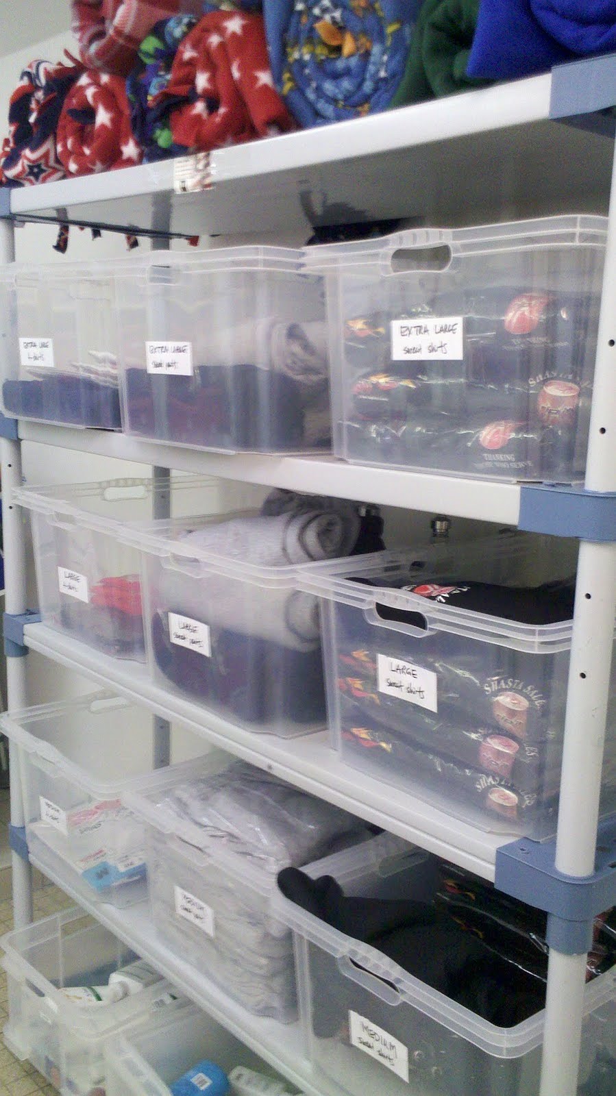 Soldiers' Angels Germany self service shelves at Landstuhl Self Service shelves of items at Landstuhl